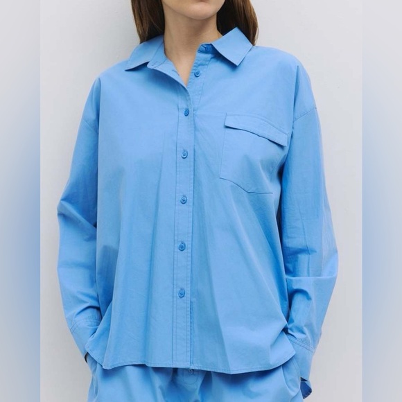Mod Ref Raya Poplin Top Size Small - Blue - Picture 5 of 6